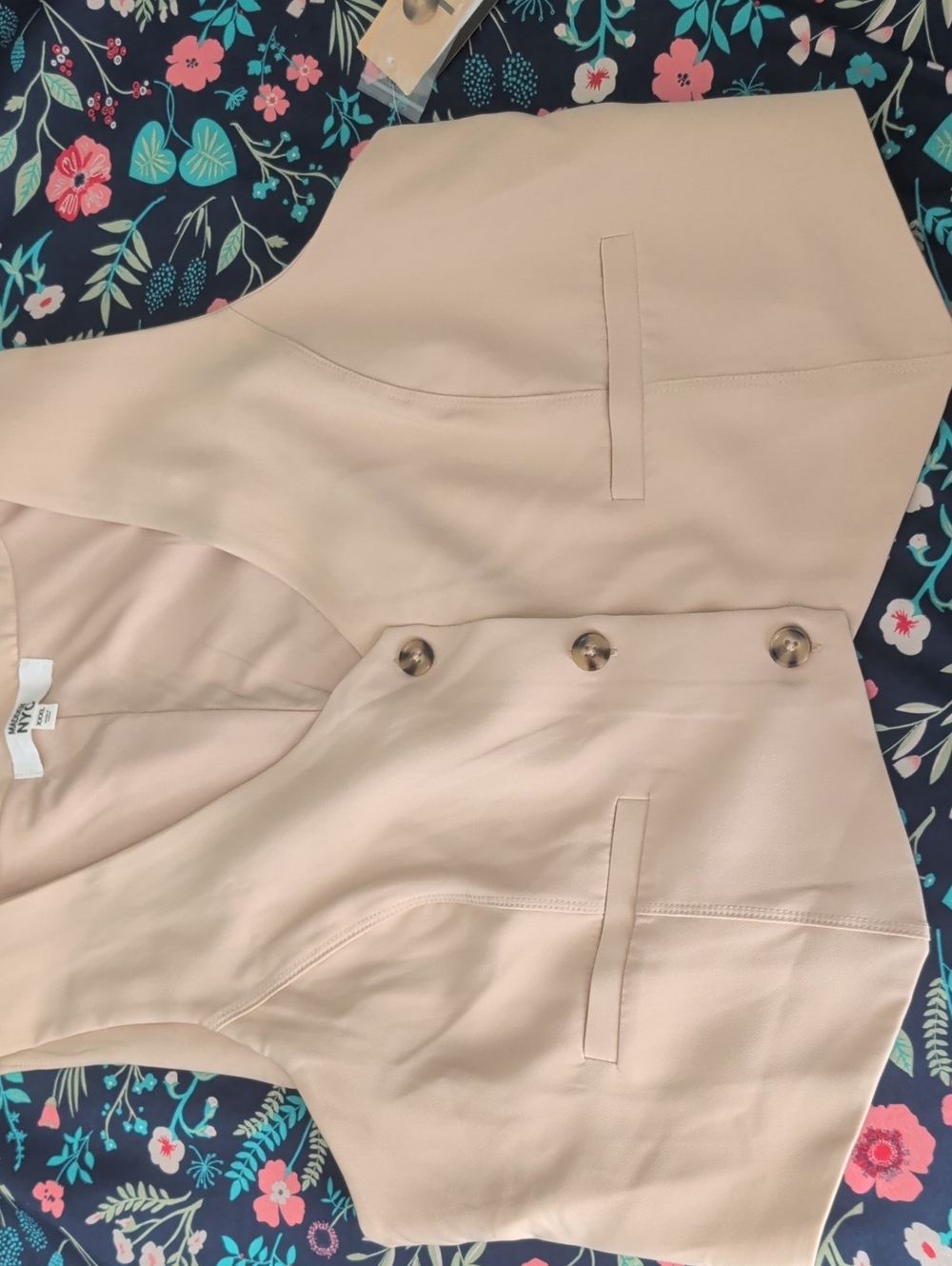 Beige Buttoned Vest From Madden NYC